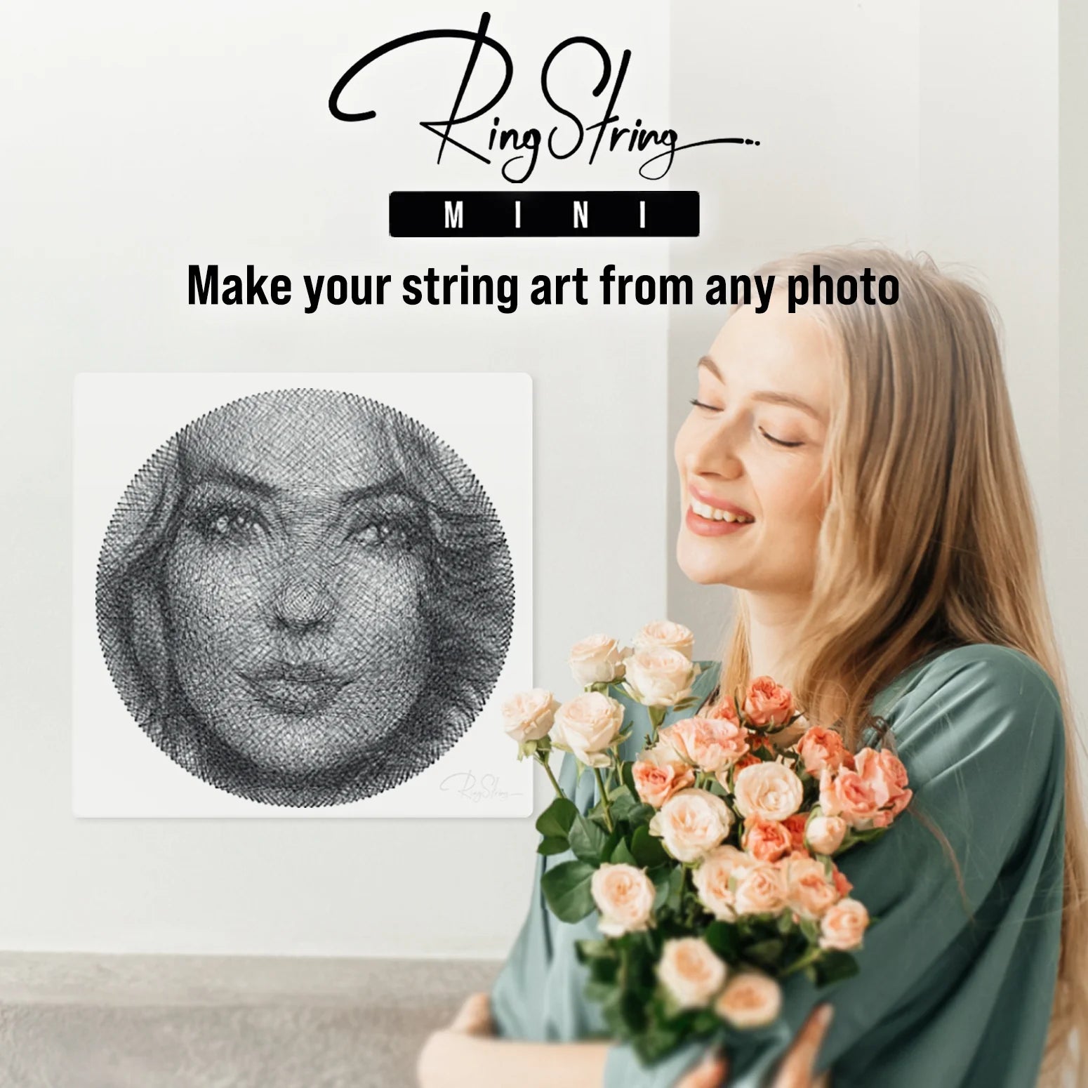 RingString Mini - Diegu glezna no jebkuras fotogrāfijas, perfekta dāvana, mākslas darbs