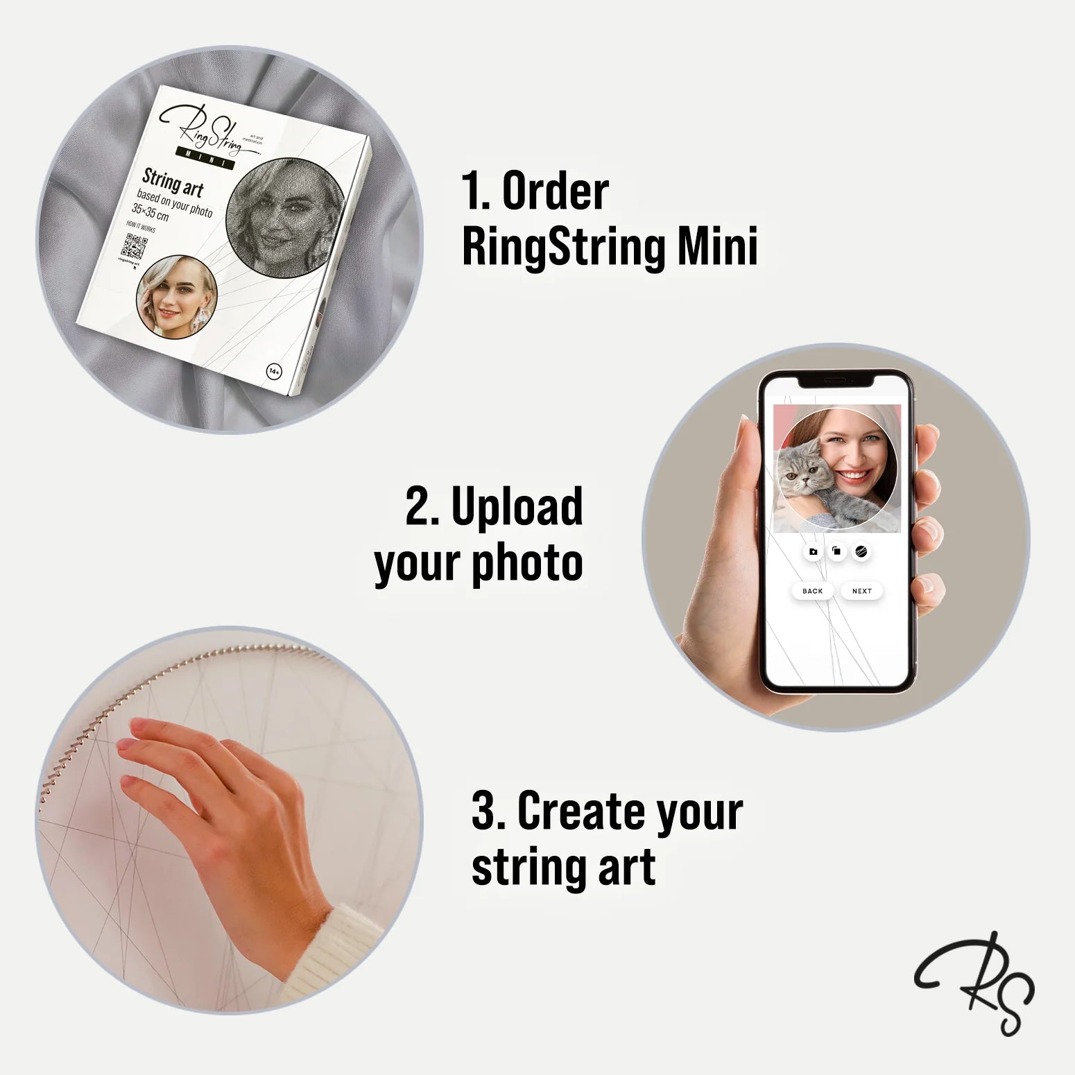 RingString Mini - Diegu glezna no jebkuras fotogrāfijas, perfekta dāvana, mākslas darbs