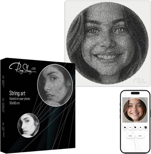 RingString personalized string art kit based on your photo