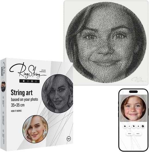 RingString Mini personalized string art kit from your photo