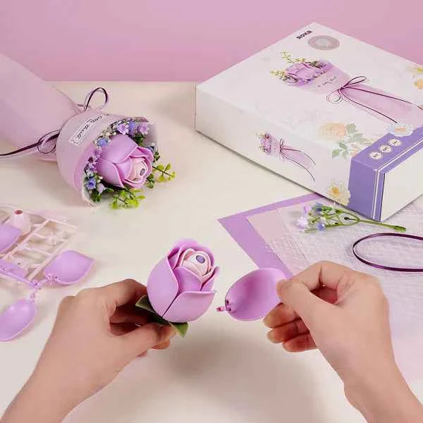 Purple Rose DIY Bouquet 3D Puzzle