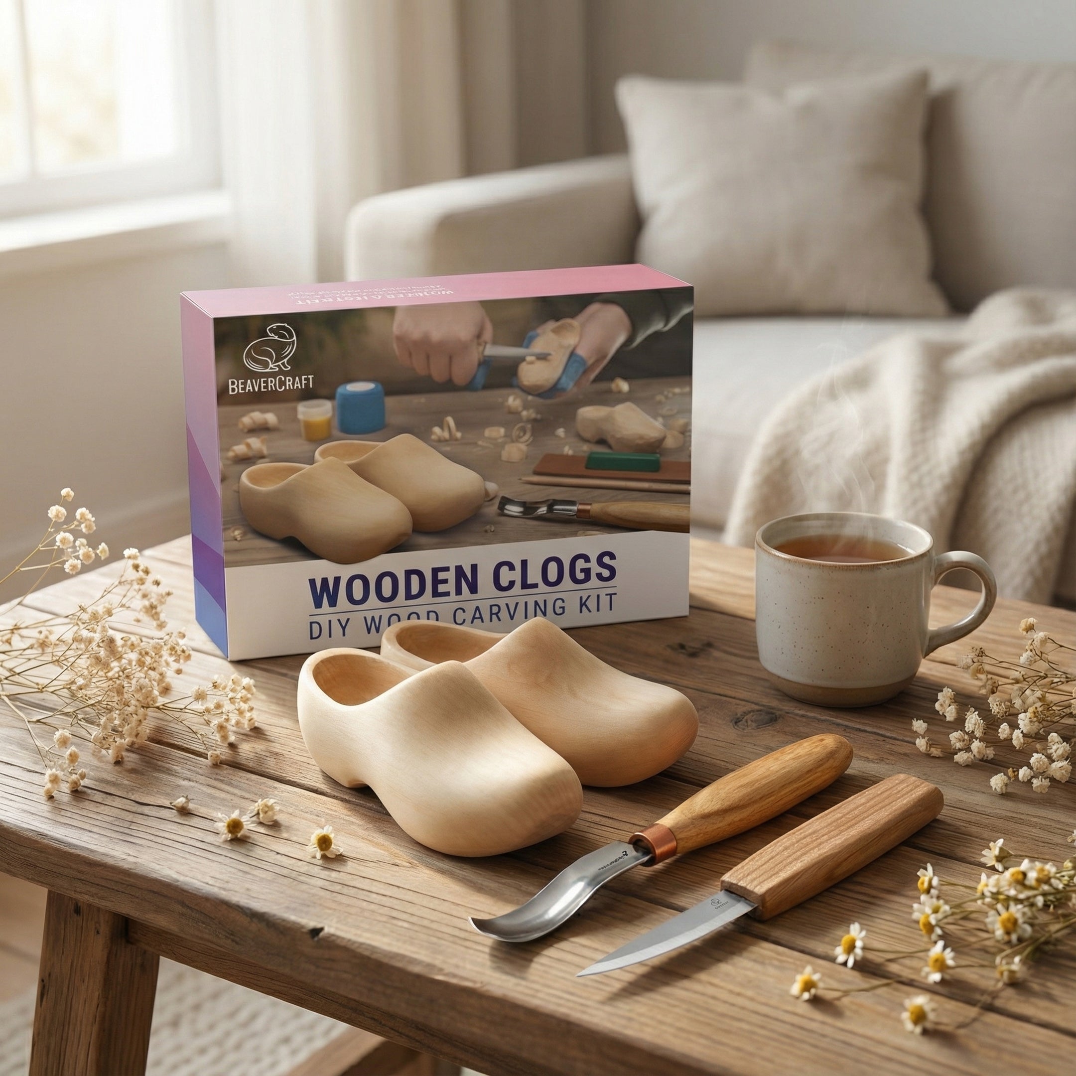 Kit de tallado en madera “Zuecos de madera”