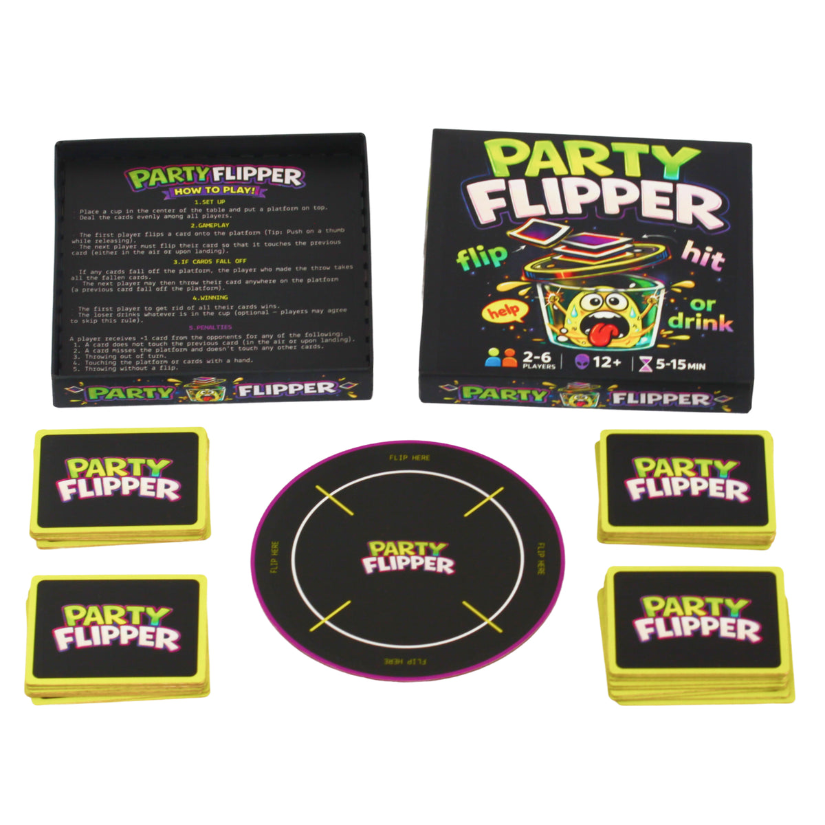 Party Flipper fast card game in play