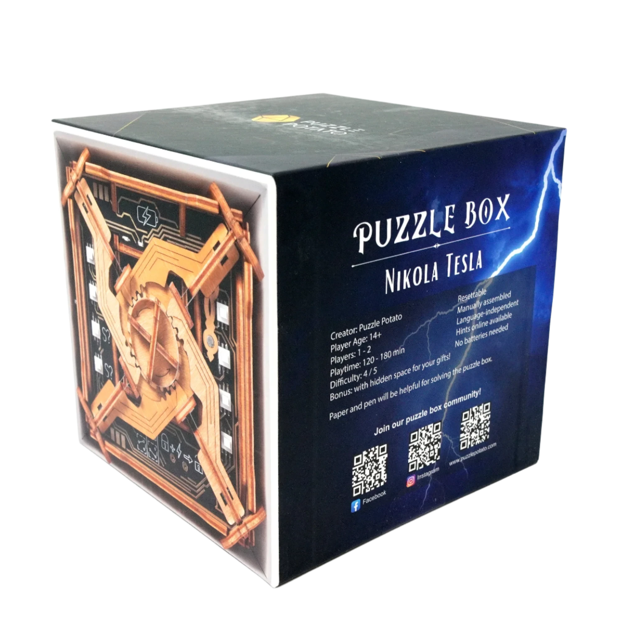 Tesla Box Escape Room Game Puzzle Box - Challenging Puzzle Adventure