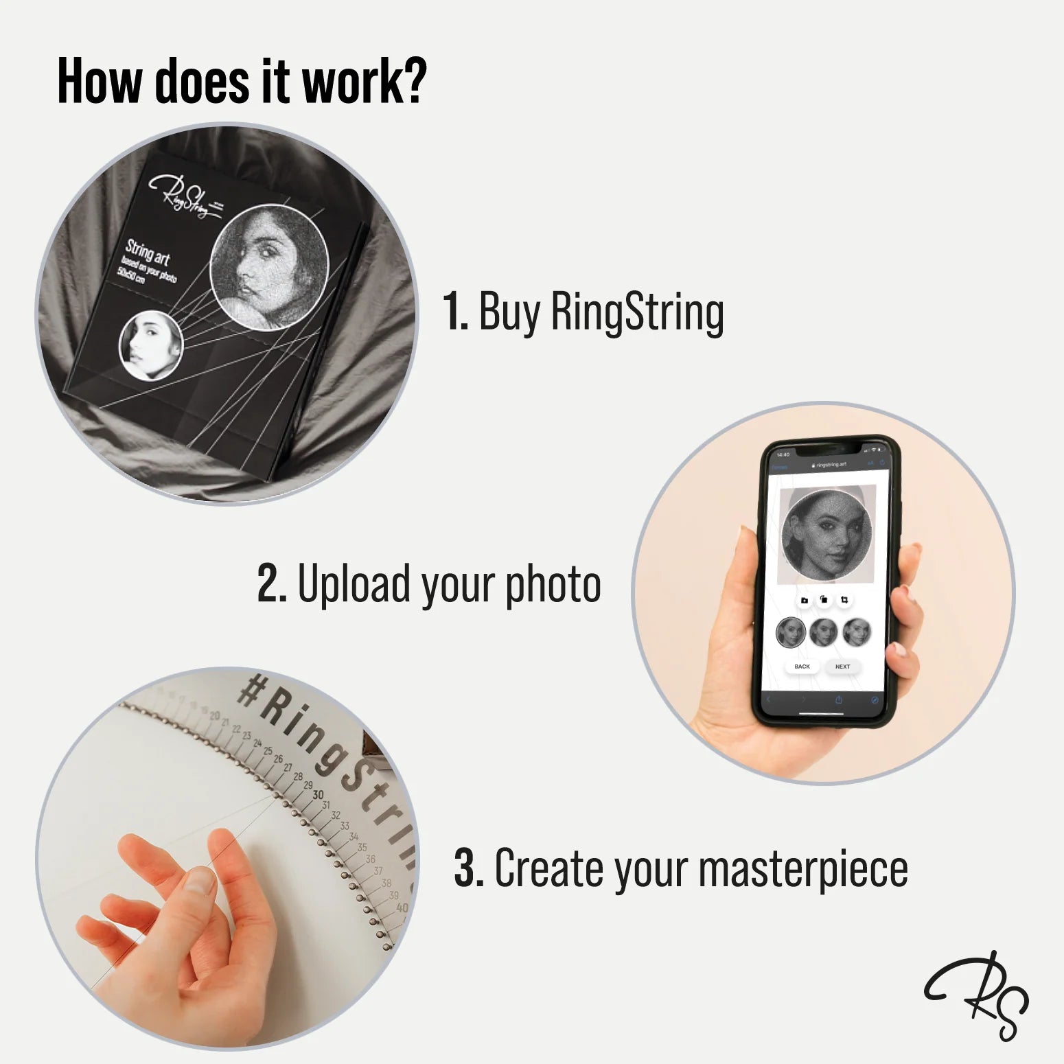 RingString - String art kit based on your photo