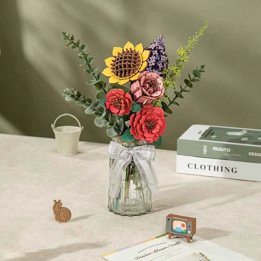 Lilac Wooden Flower Puzzle