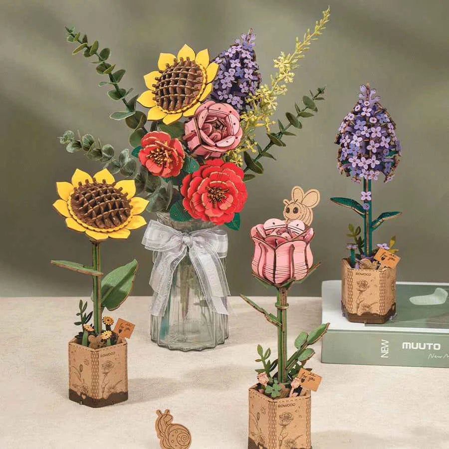 Lilac Wooden Flower Puzzle