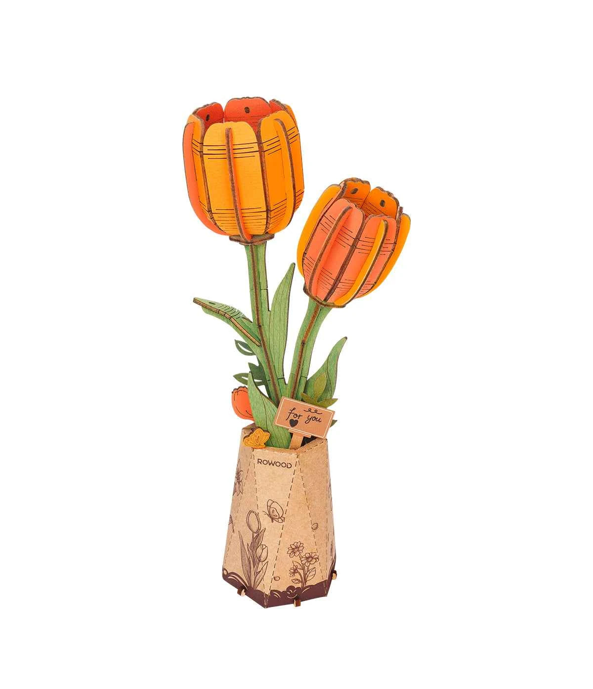 Orange Tulip Wooden Puzzle