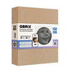QBrix product packaging with a portrait on a white background