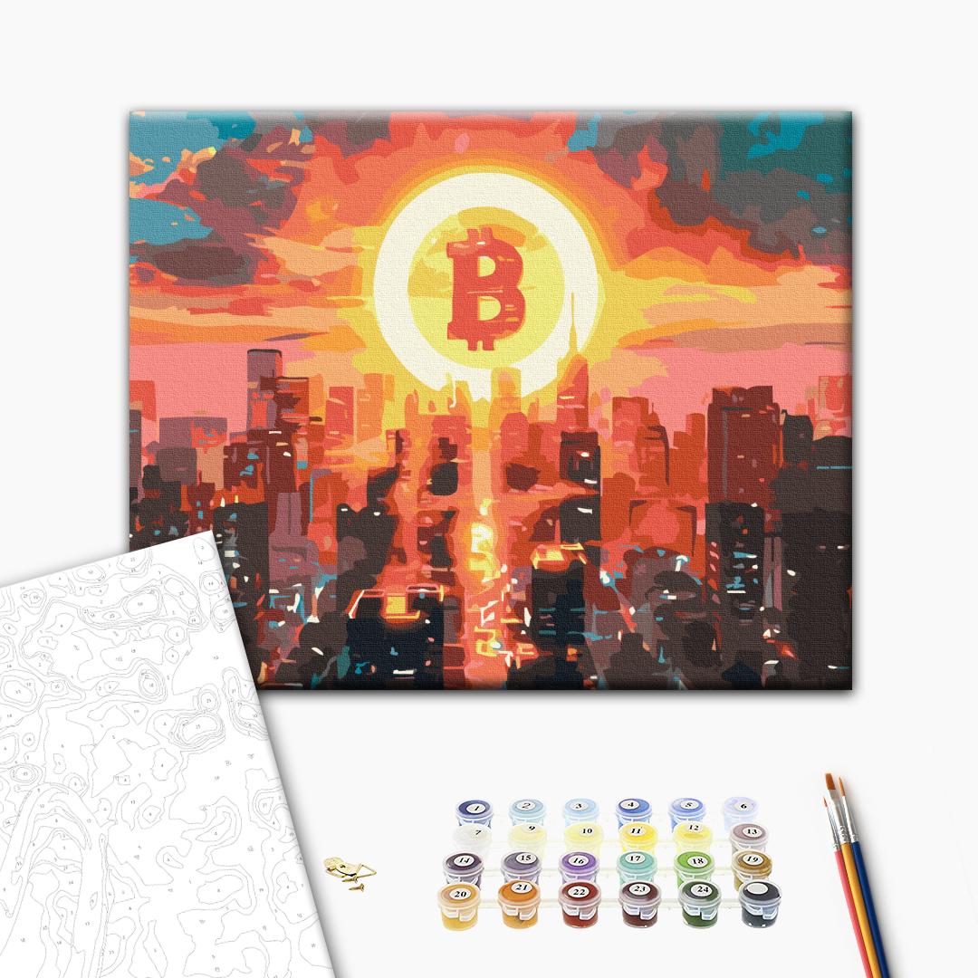 Painting by numbers Bitcoin City (BS53981) - StringArt.lv