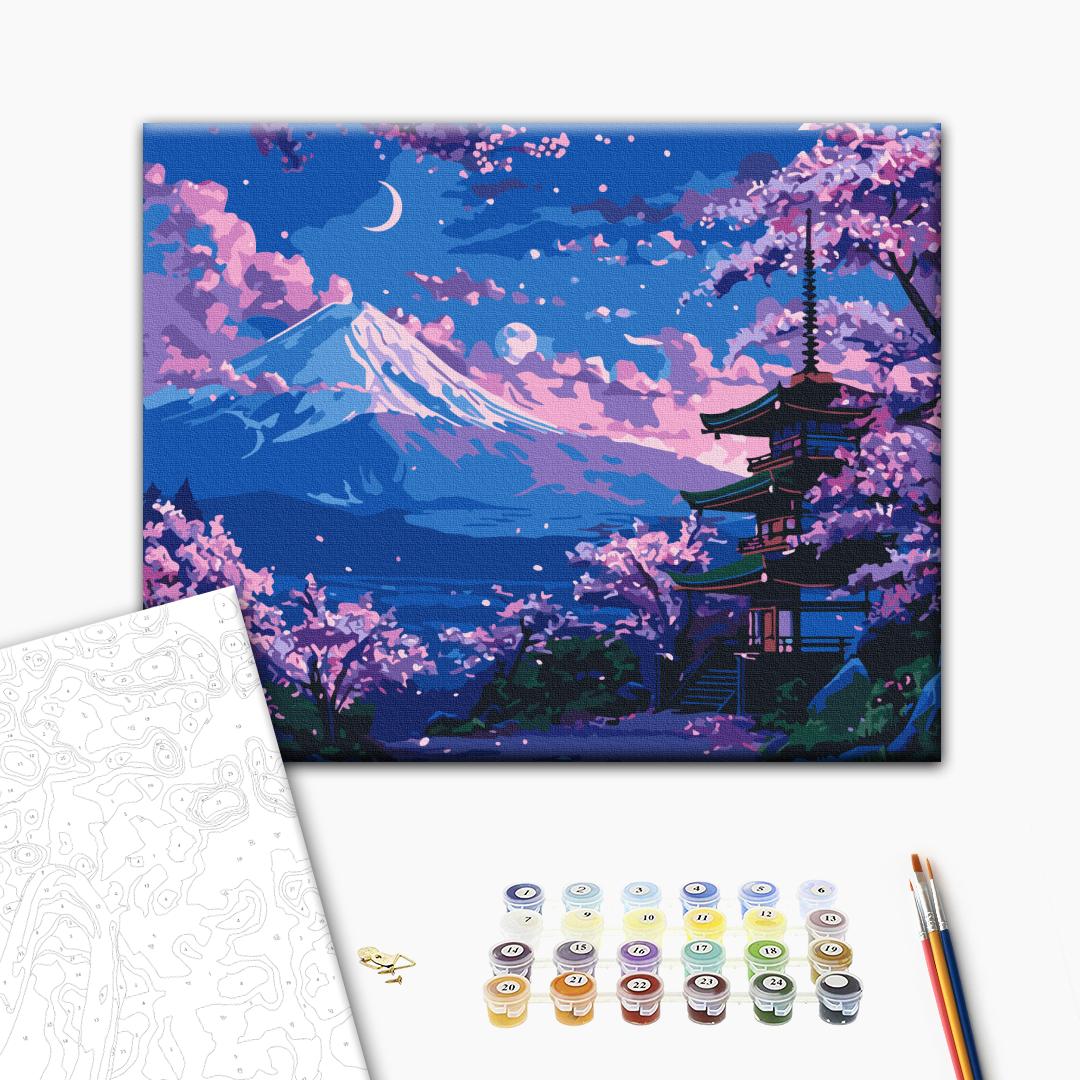 Painting by numbers Temple near Mount Fuji (BS54020)