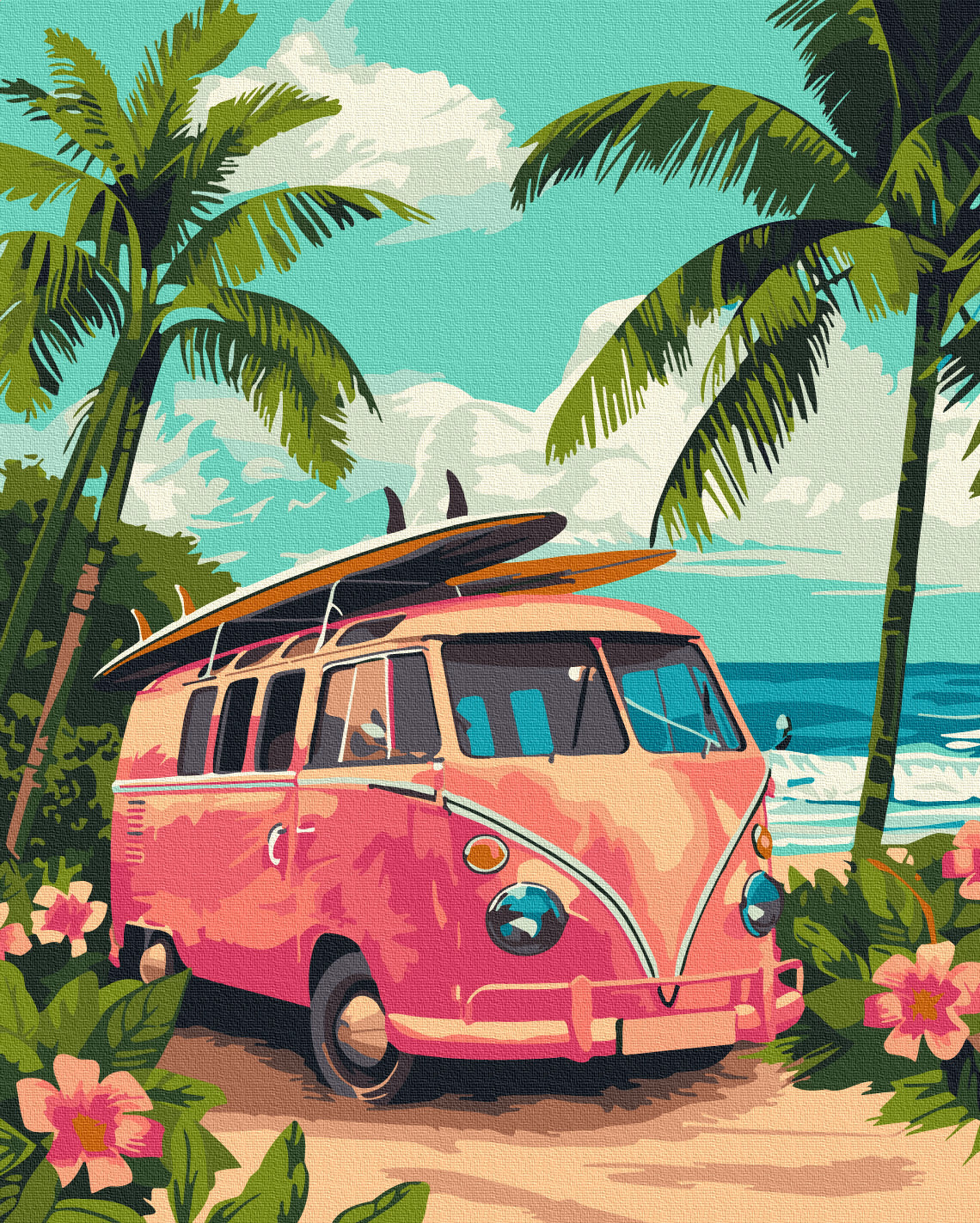 Painting by numbers Vacation in retro style (BS54093)