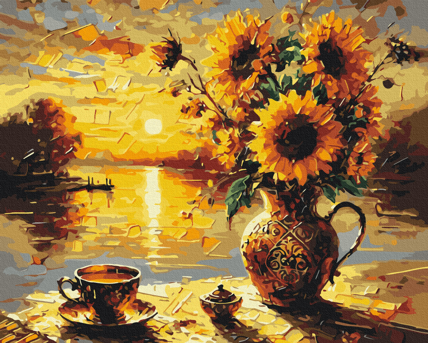 Painting by numbers Sunflowers at sunset © Oleg Loburak (BS54164)