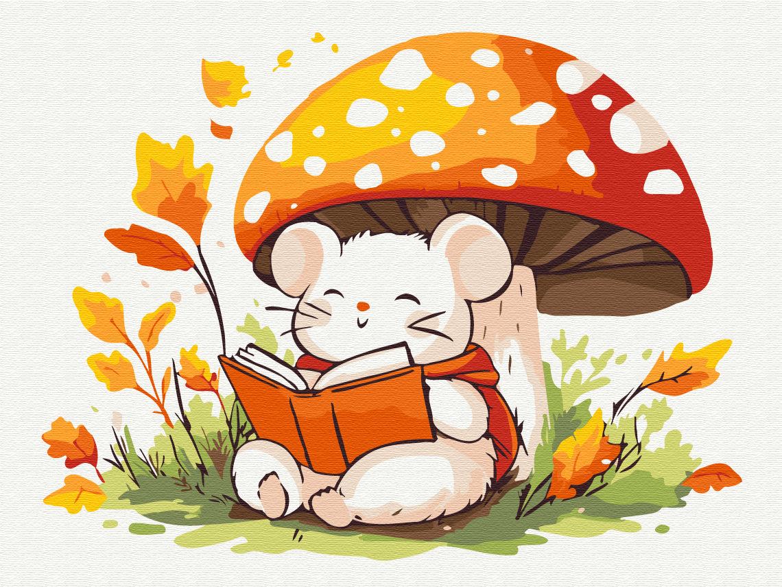 Painting by numbers A mouse with a book (KBS0172)