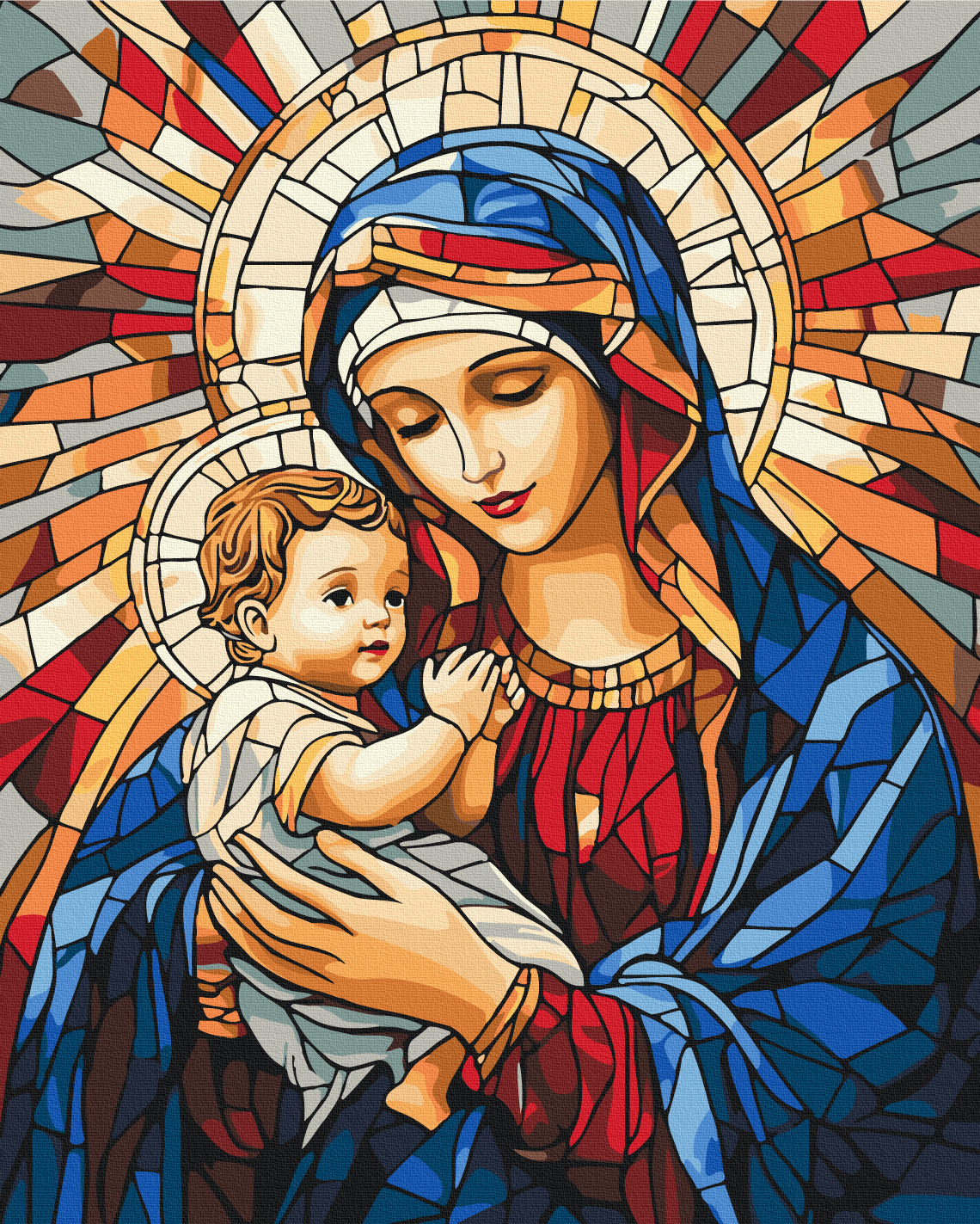 Painting by numbers The Mother of God with the Child (BS54325)