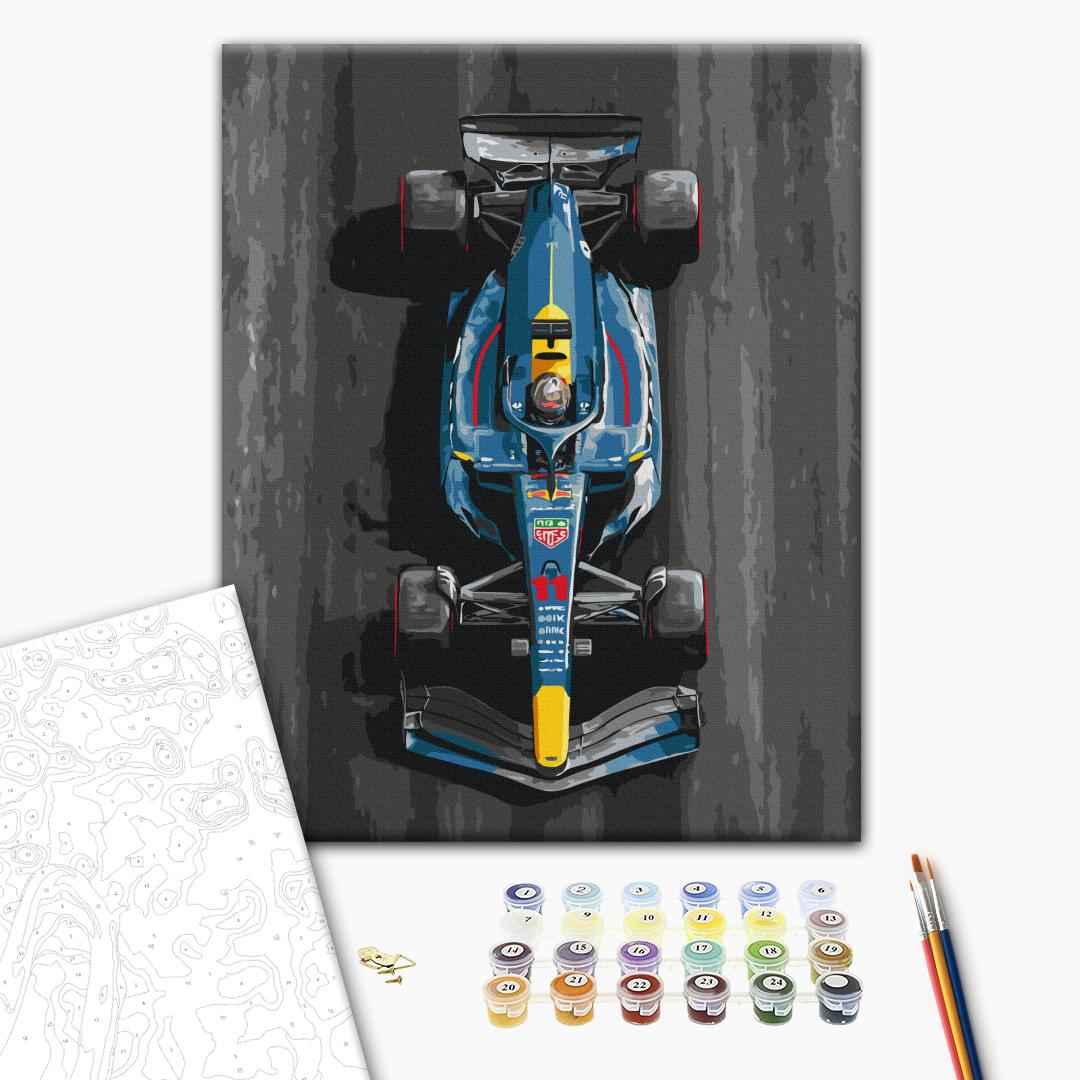 Painting by numbers Blue racing car (BS54509)