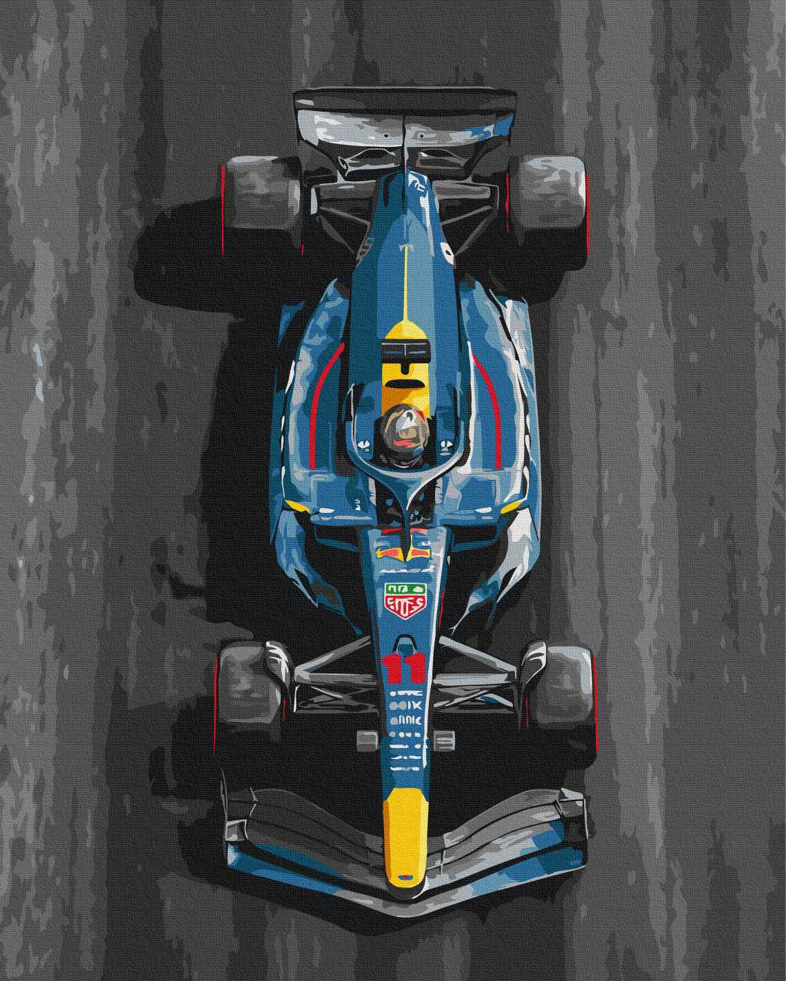 Painting by numbers Blue racing car (BS54509)