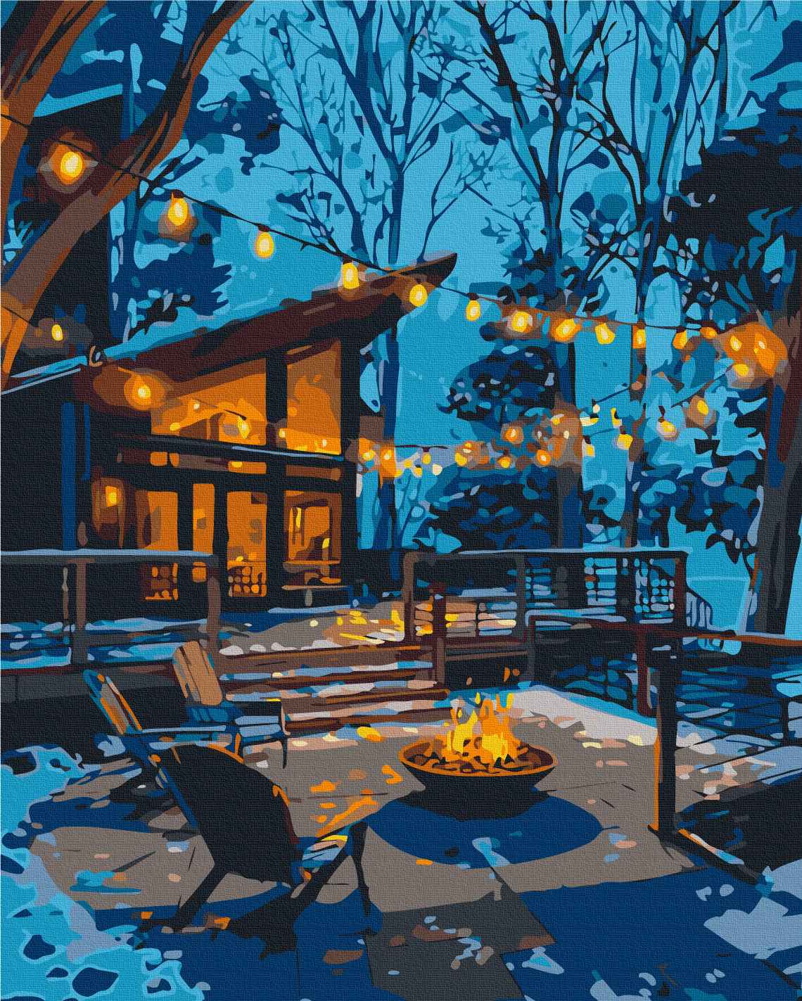 Painting by numbers An evening illuminated by fairy lights (BS54486)