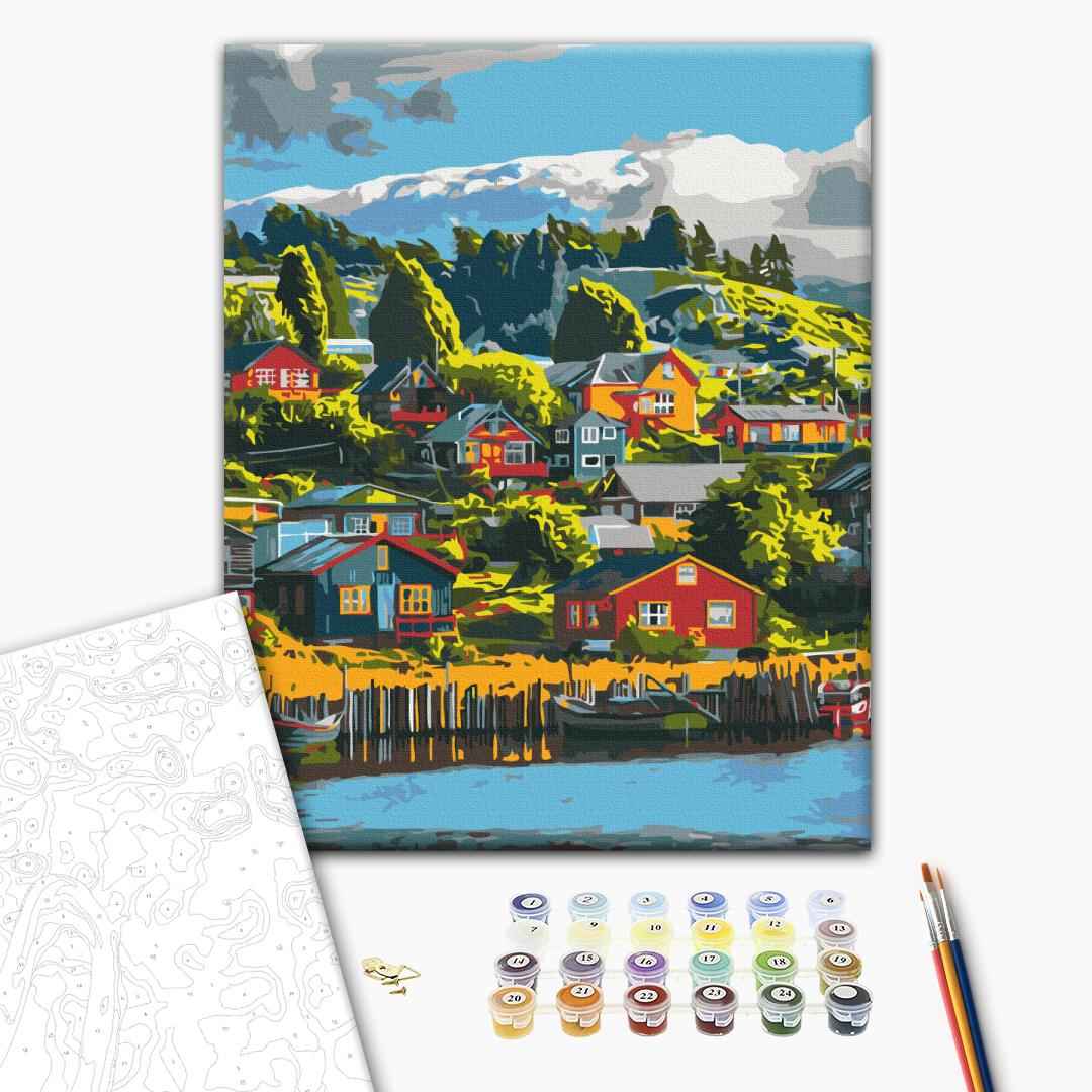 Painting by numbers Colorful village (RBS53968)