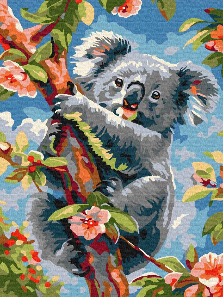 Painting by numbers Koala among flowers (RBS53988)