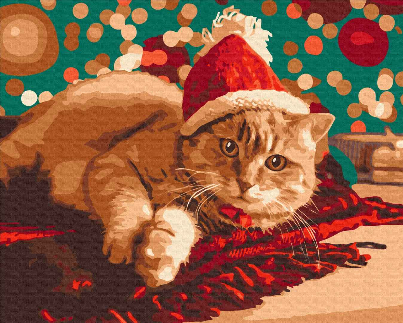 Painting by numbers Santa cat (BS51356)
