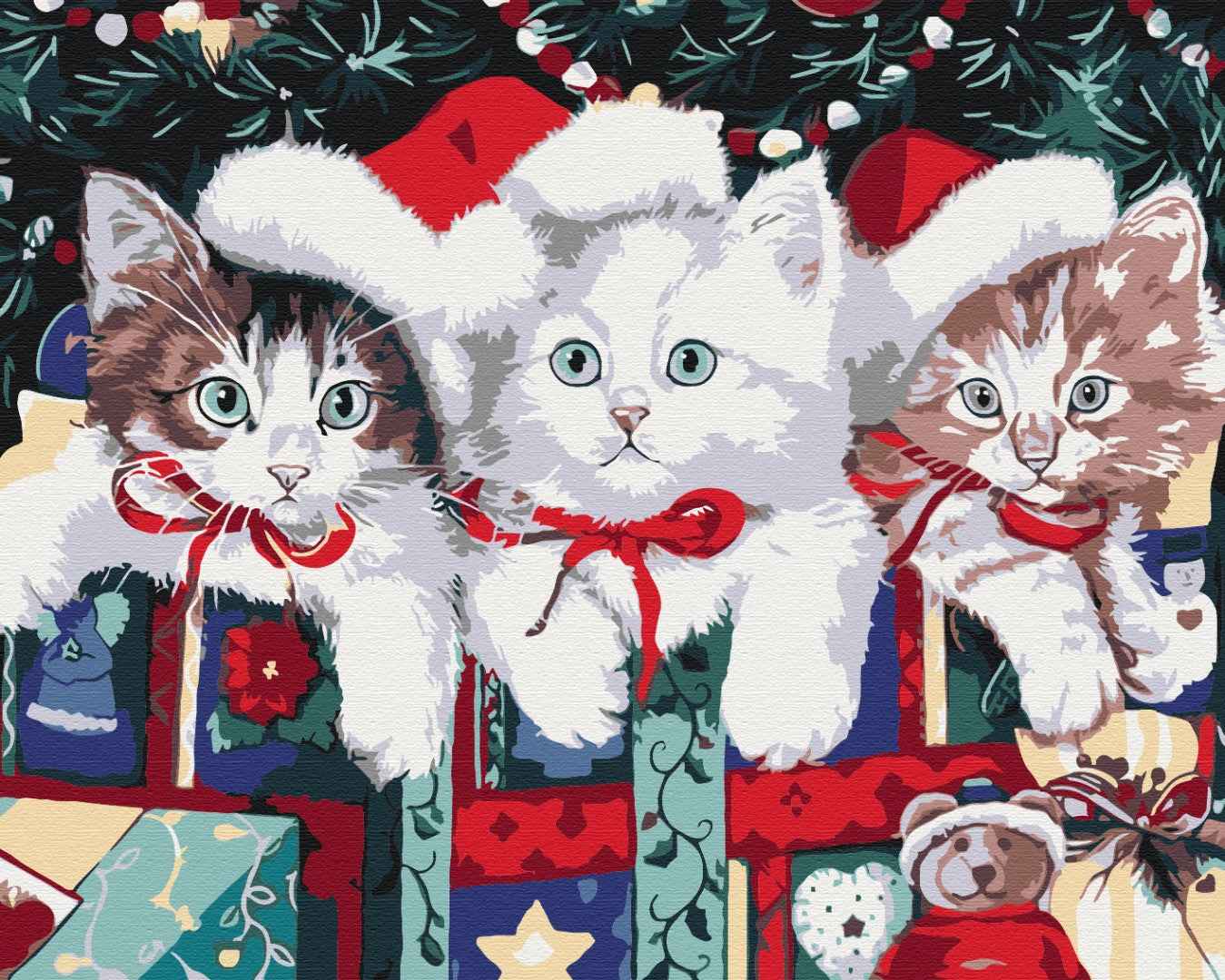 Painting by numbers Christmas cats (BS51359)