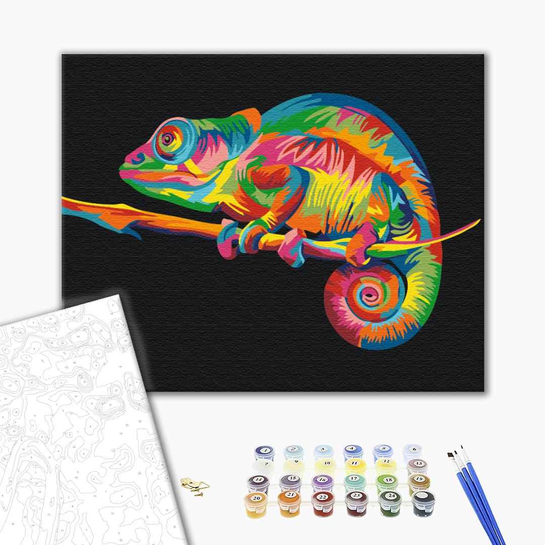 Painting by numbers Rainbow chameleon (BS26199)