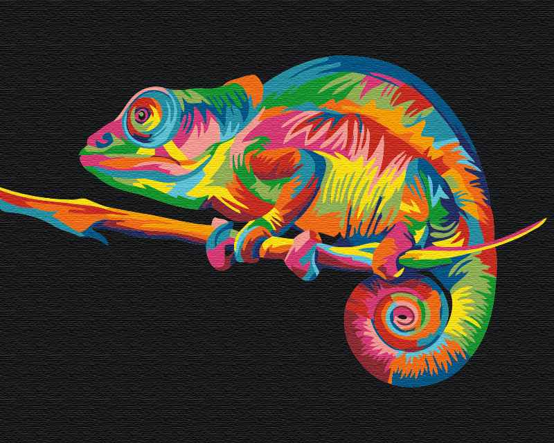 Painting by numbers Rainbow chameleon (BS26199)