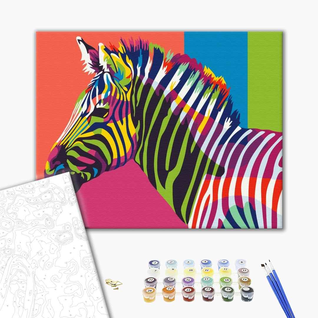 Painting by numbers Rainbow zebra (BS26201)