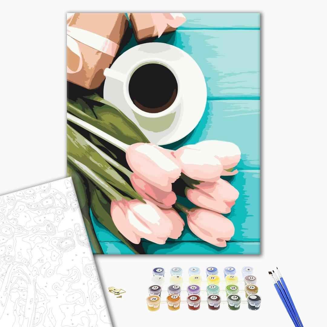 Painting by numbers Tulips for coffee (BS51002)