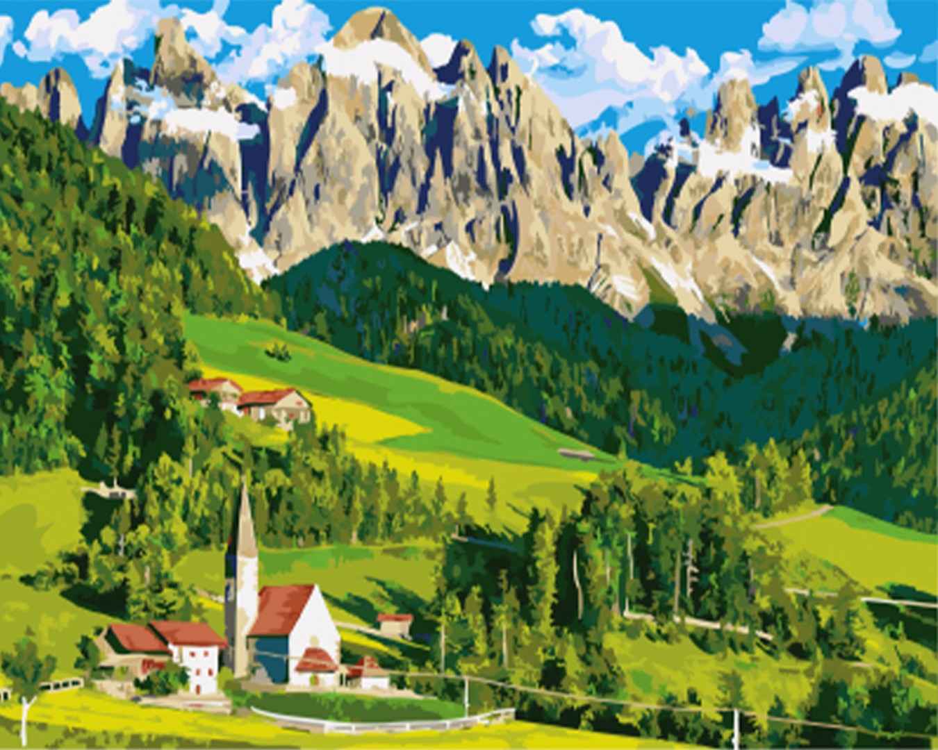 Painting by numbers House in the Alps (BS21692)