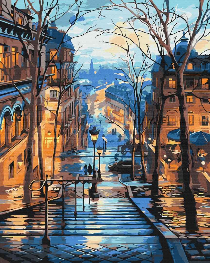 Painting by numbers Evening city after the rain (BS51371)