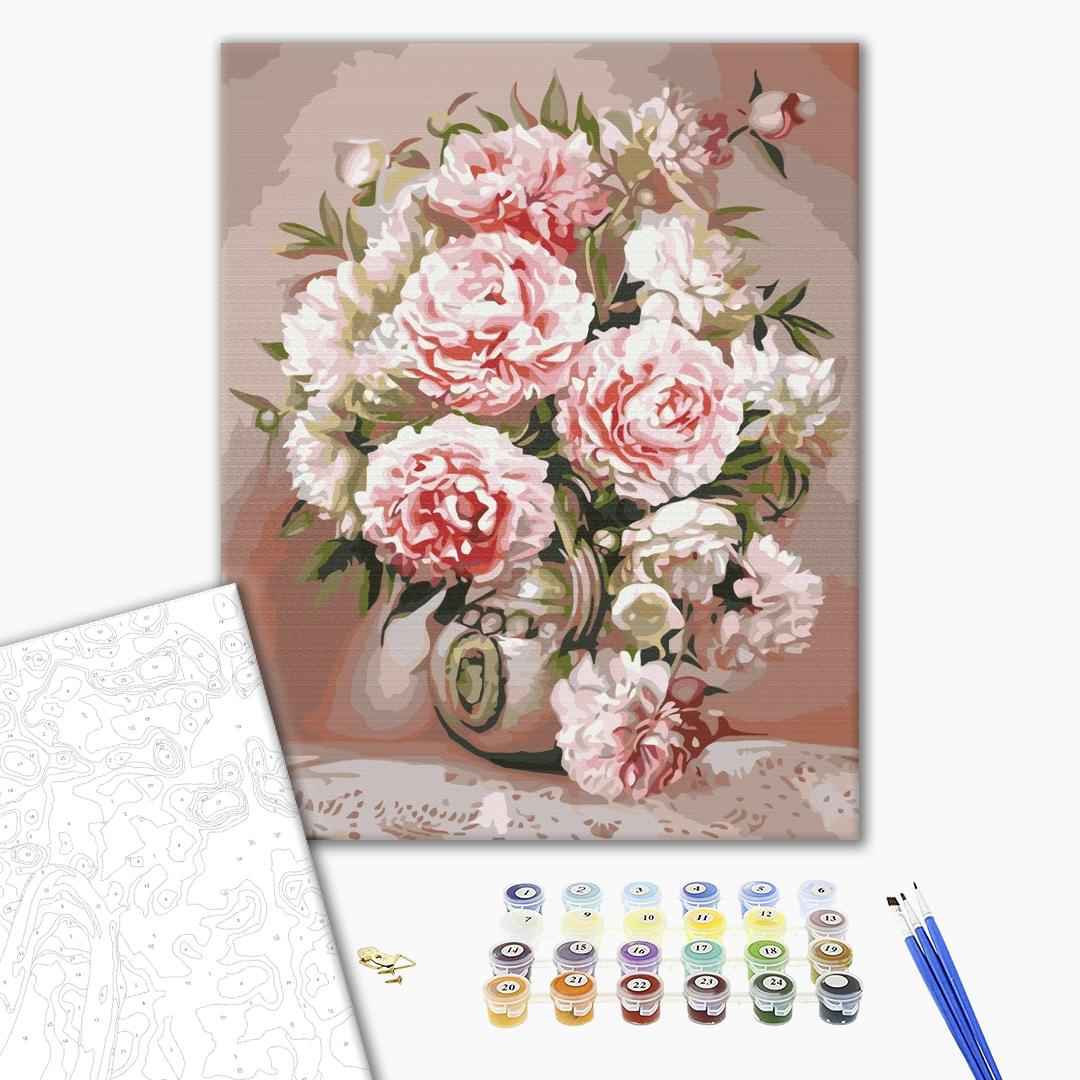 Painting by numbers Vase with peonies (BS51372)