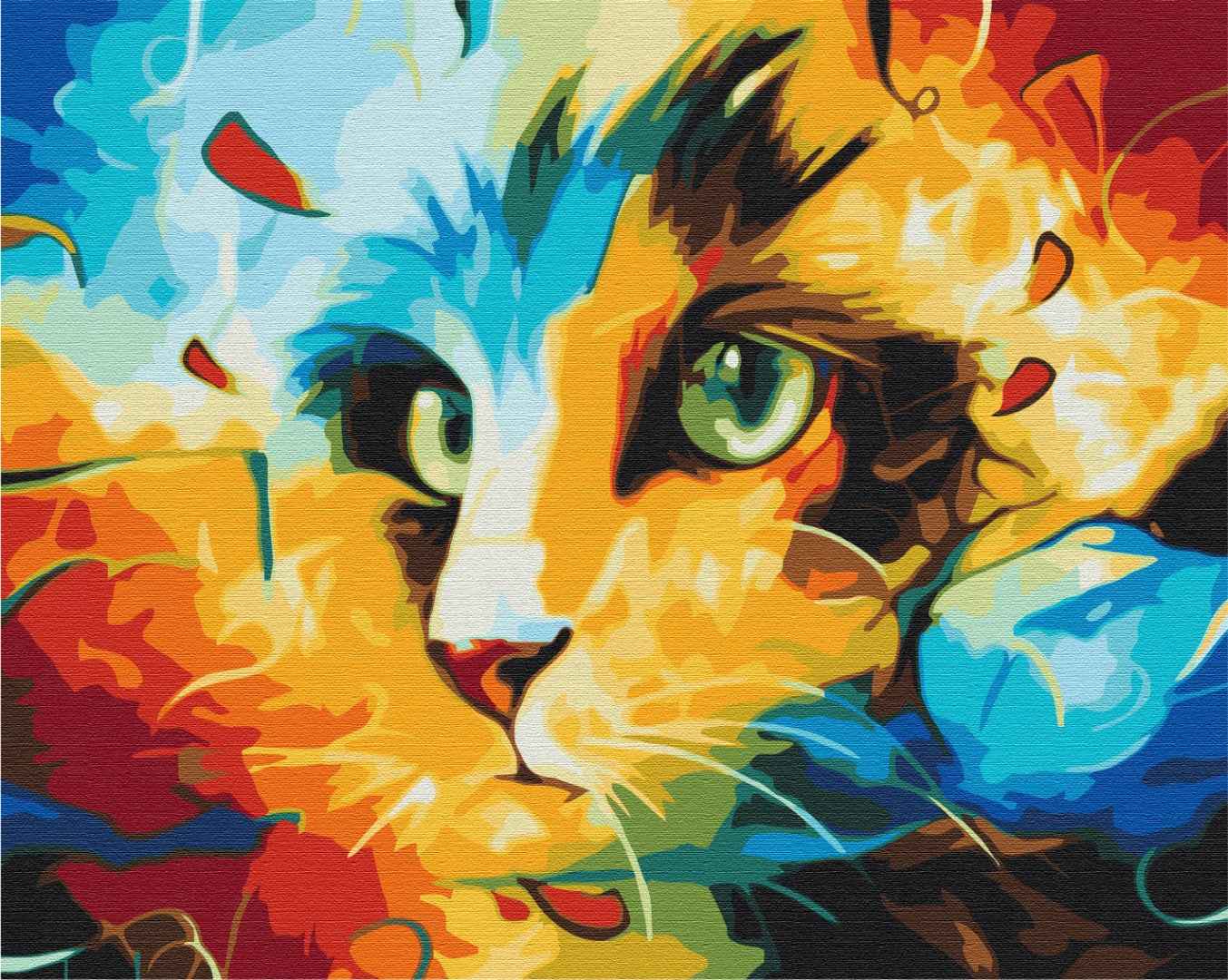 Painting by numbers Cat in bright colors (BS51413)