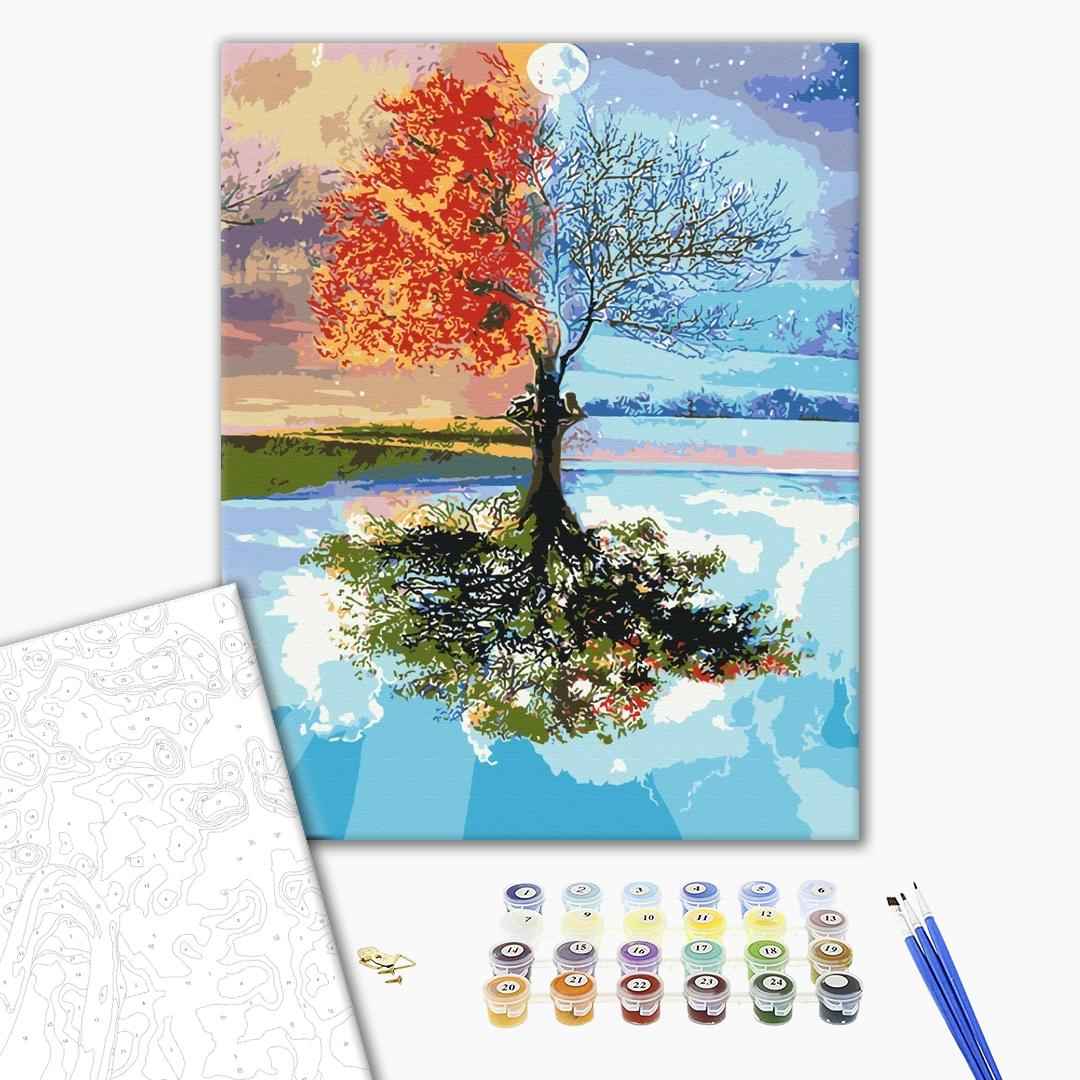Painting by numbers Seasons tree (BS27746)