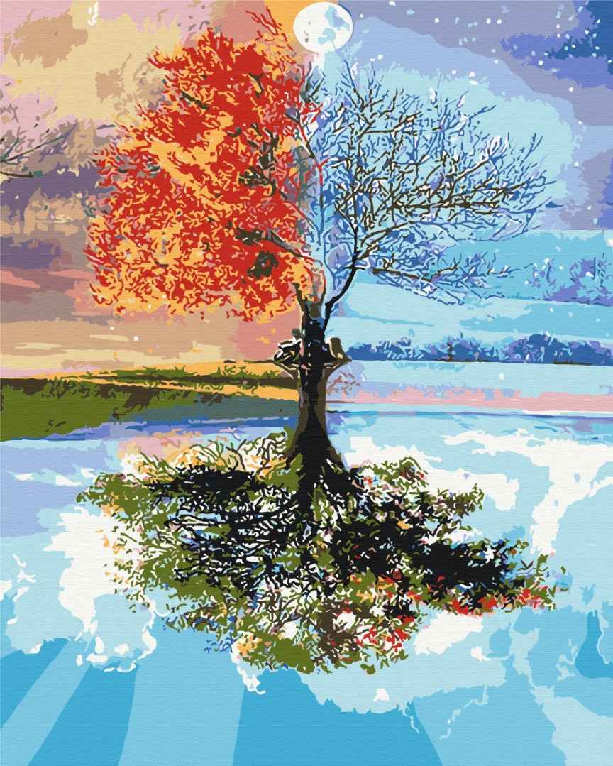 Painting by numbers Seasons tree (BS27746)