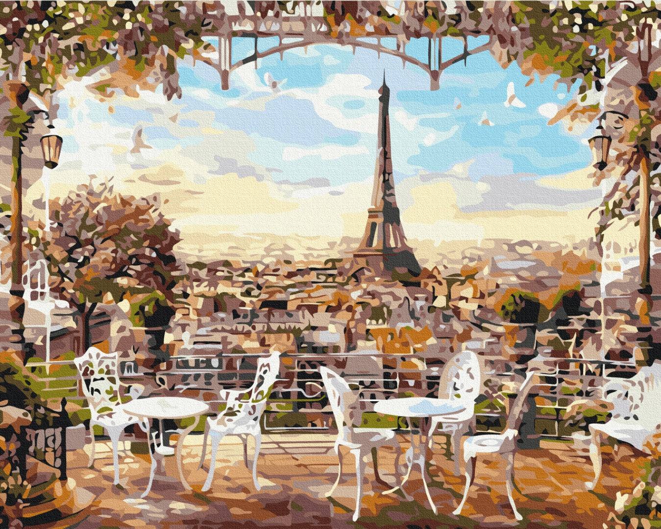 Painting by numbers Cafe overlooking the Eiffel Tower (BS8876)