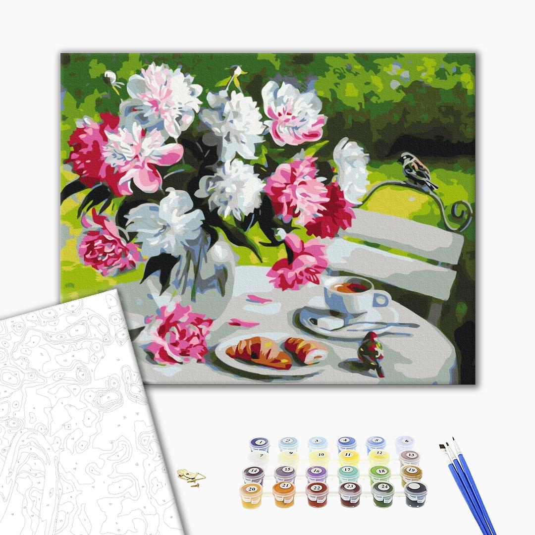 Painting by numbers Breakfast with peonies (BS29388)