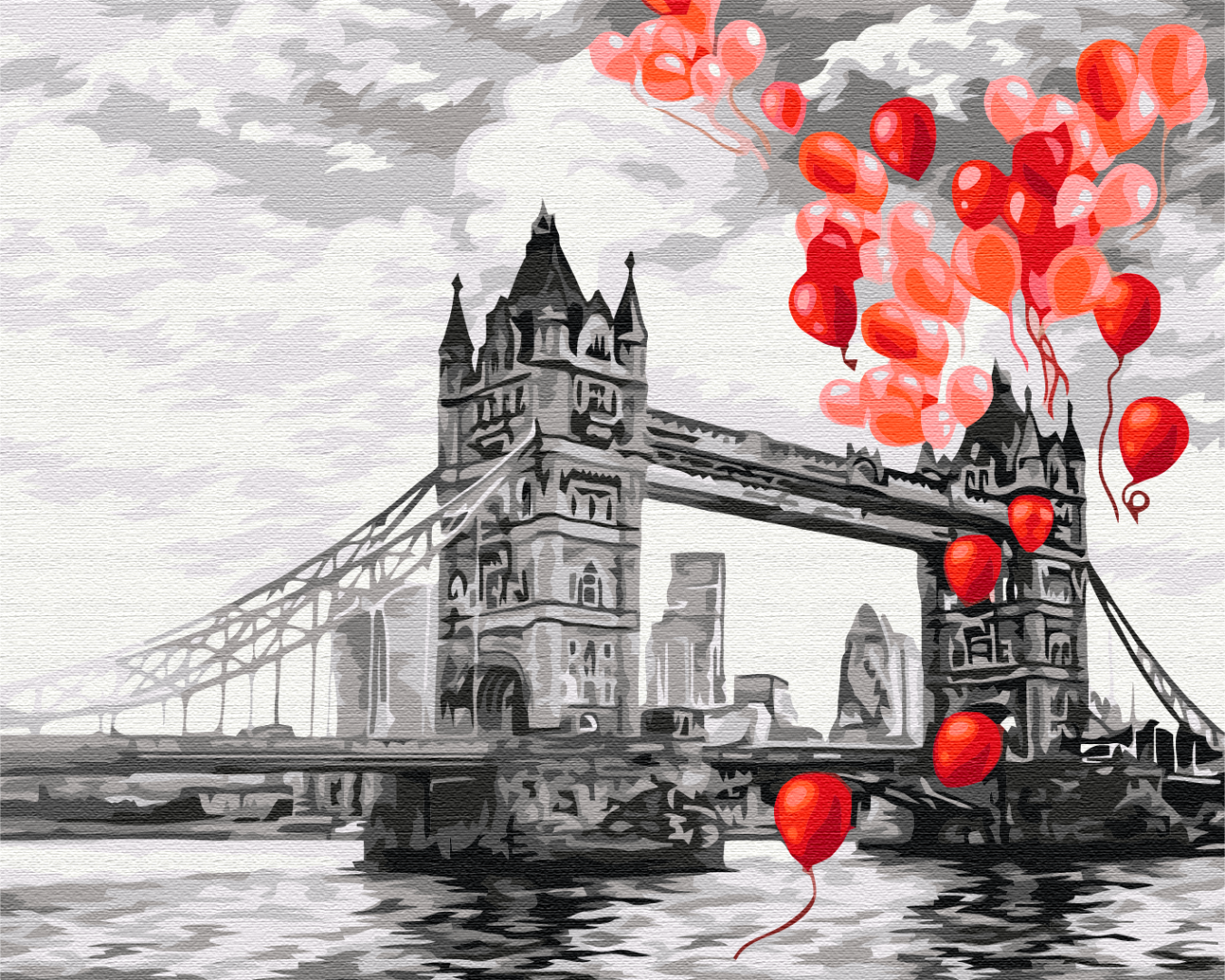 Painting by numbers Balloons over Tower Bridge (BS51704)
