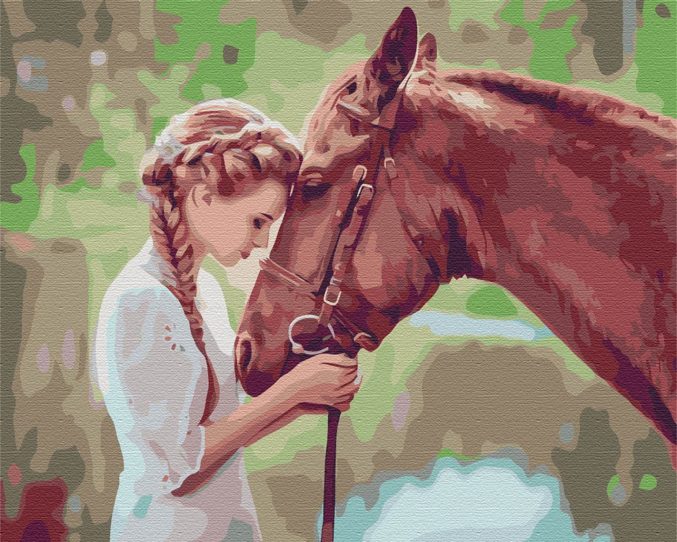Painting by numbers Girl with a horse (BS51819)