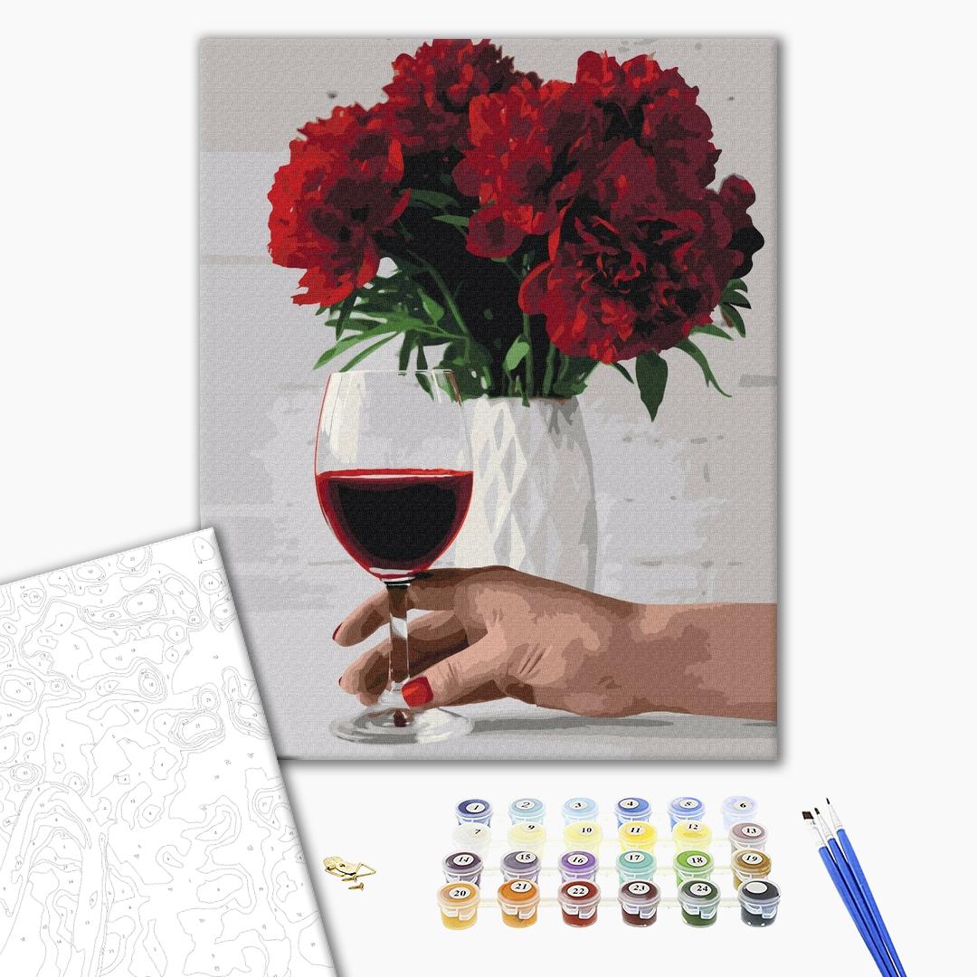 Painting by numbers Peony wine (BS52524)