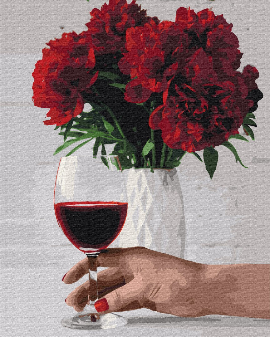 Painting by numbers Peony wine (BS52524)