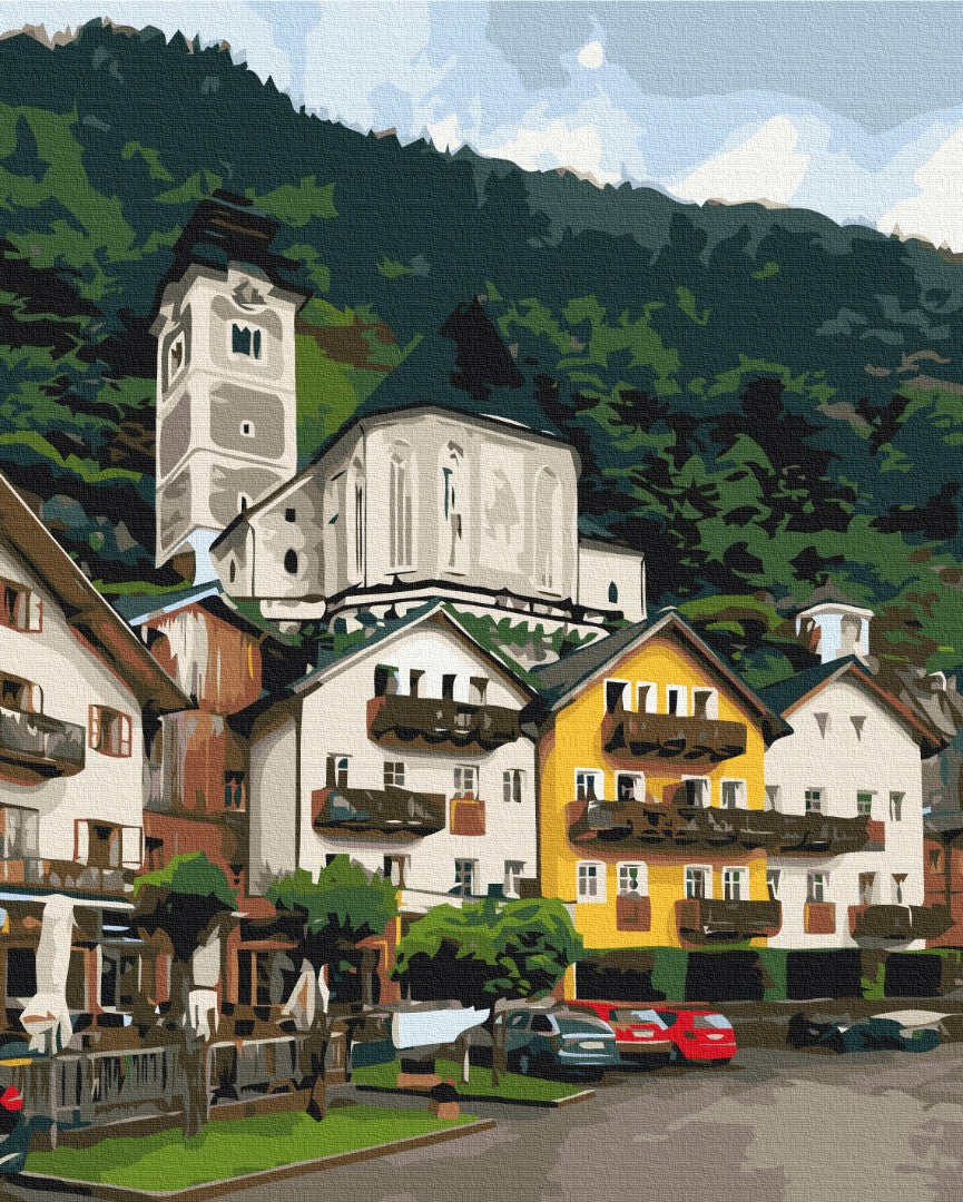 Painting by numbers Mountain town (BS52519)