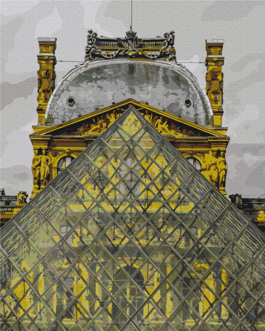 Painting by numbers Louvre pyramid (BS52517)