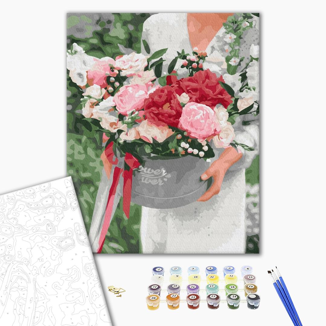 Painting by numbers Flowers as a gift (BS52851)