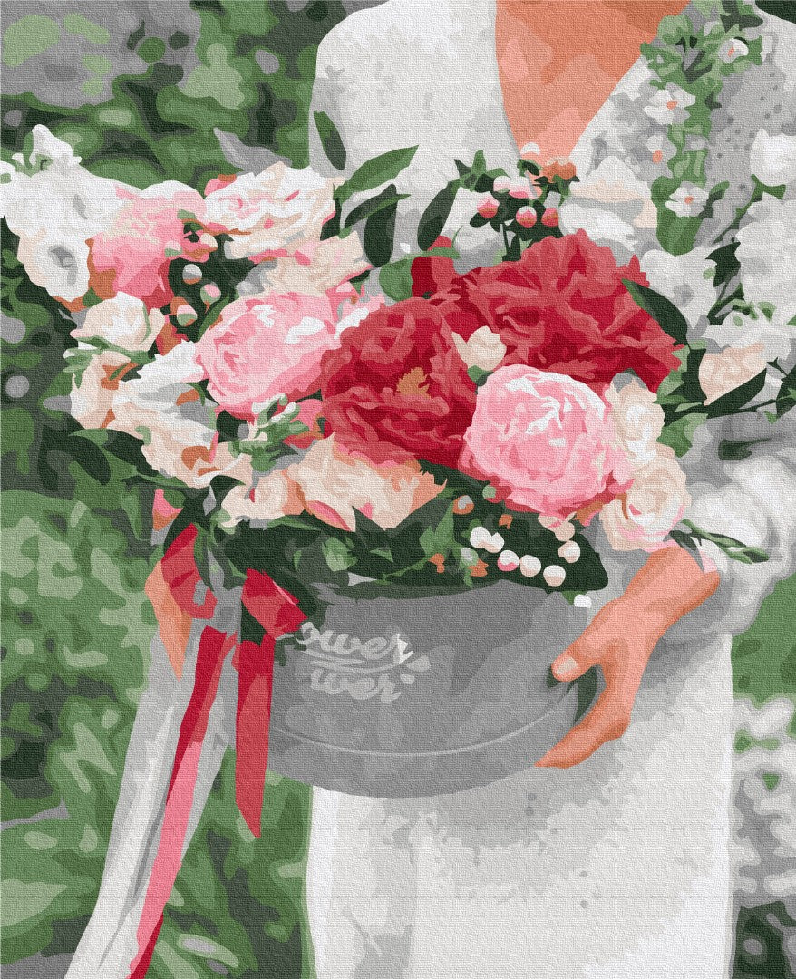 Painting by numbers Flowers as a gift (BS52851)