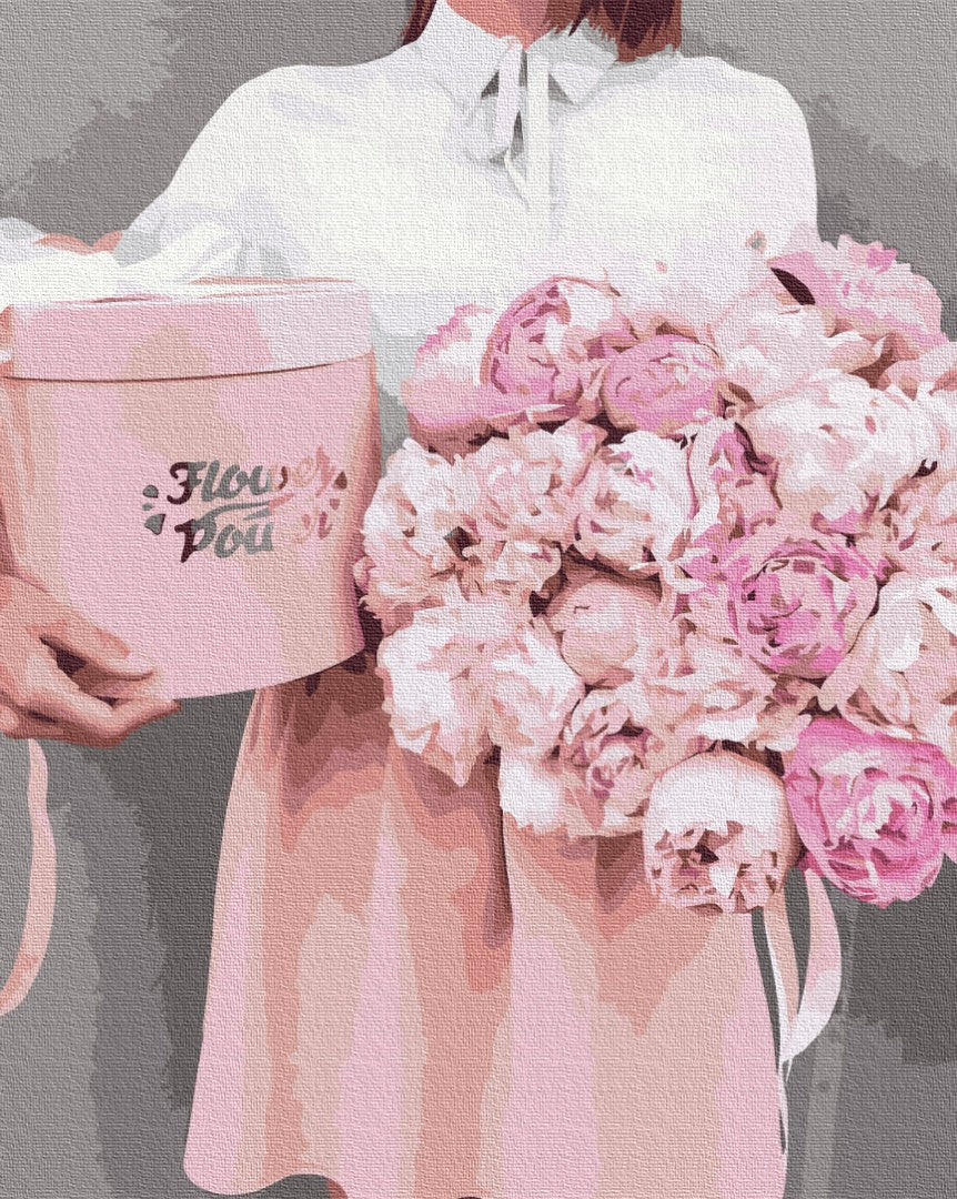 Painting by numbers Peonies as a gift (BS37543)