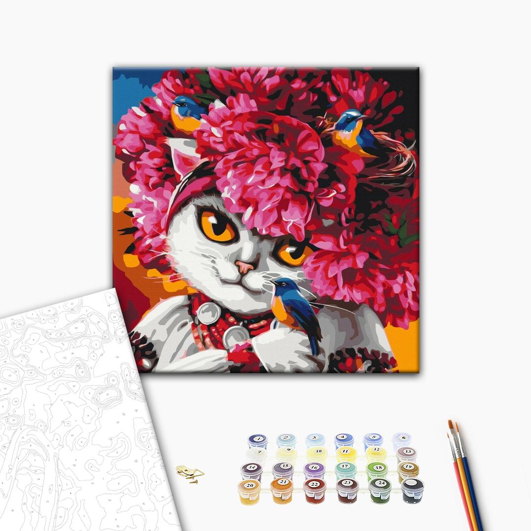 Painting by numbers Blooming kitty ©marysha_art (BS53223M)