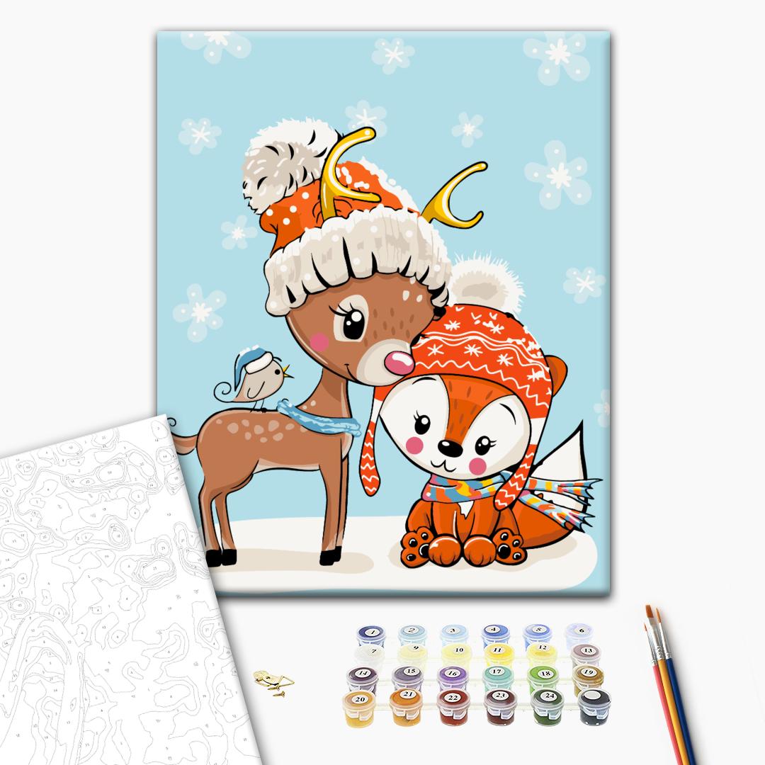 Painting by numbers Deer with a fox (KBS0077)