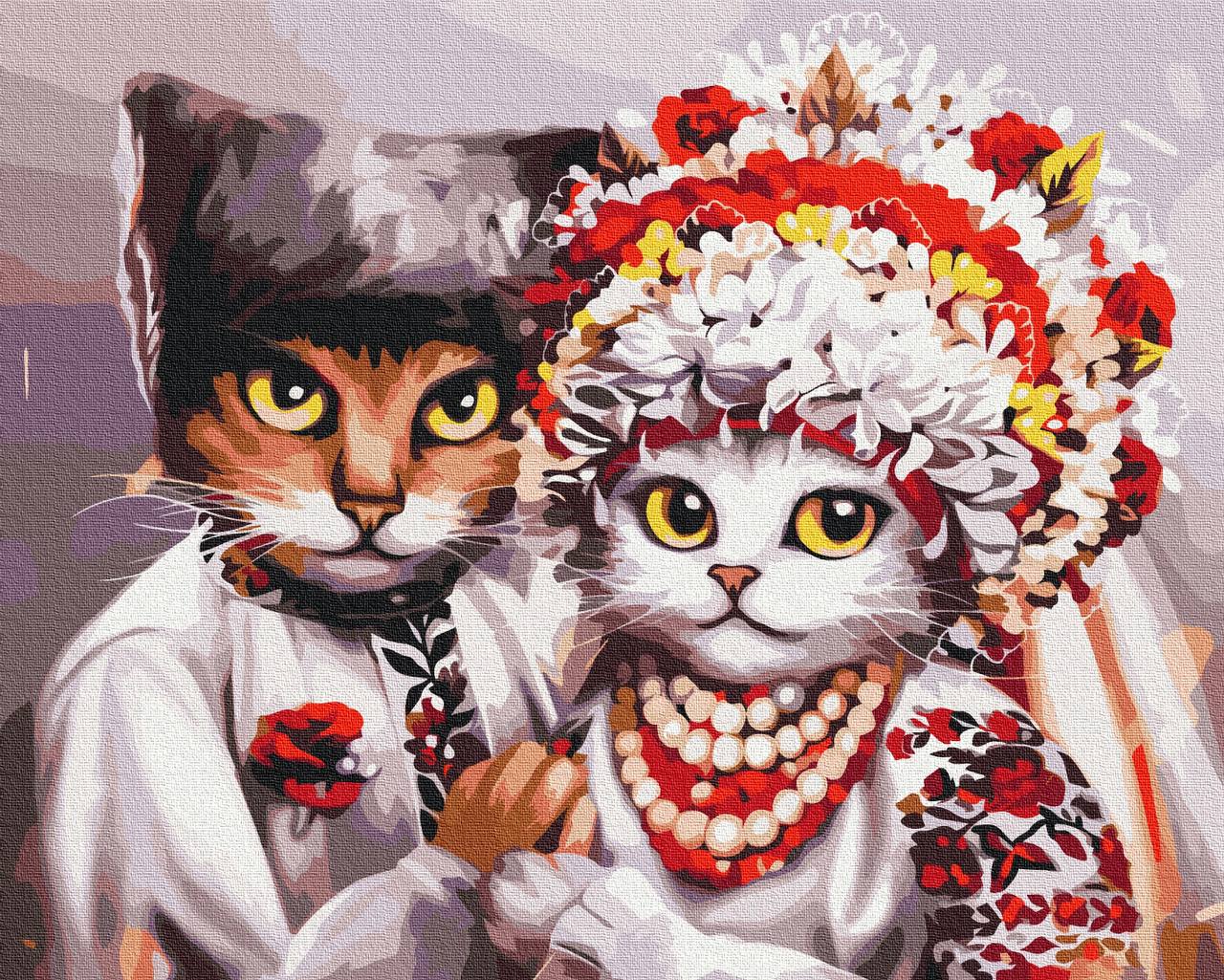 Painting by numbers Wedding of Ukrainian cats ©Marysha_art (BS53340)